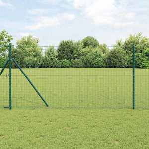 vidaXL Stâlp de gard. 52 pcs Verde 3.2 x 3.2 x 190 cm Oțel imagine