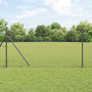 vidaXL Stâlp de gard. 26 pcs Gri 3.2 x 3.2 x 150 cm Oțel imagine