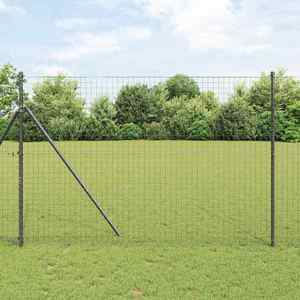 vidaXL Stâlp de gard. 52 pcs Gri 3.2 x 3.2 x 210 cm Oțel imagine