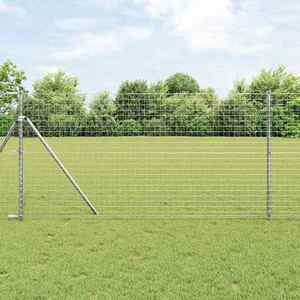 vidaXL Stâlp de gard. 26 pcs Argintiu 3.2 x 3.2 x 190 cm Oțel imagine