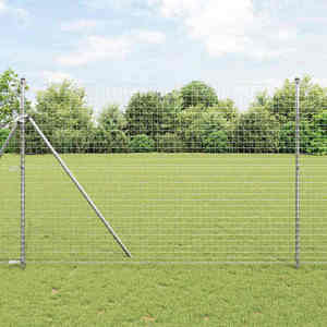 vidaXL Stâlp de gard. 26 pcs Argintiu 3.2 x 3.2 x 200 cm Oțel imagine