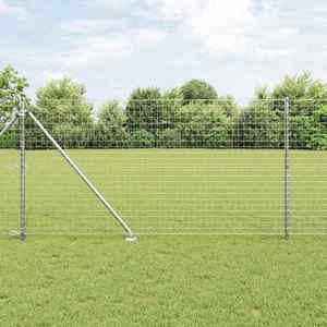 vidaXL Stâlp de gard. 52 pcs Argintiu 3.2 x 3.2 x 140 cm Oțel imagine