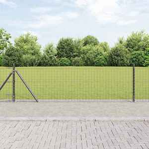 vidaXL Stâlp de gard. 52 pcs Argintiu 3.2 x 3.2 x 140 cm Oțel imagine