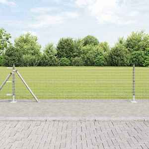 vidaXL Stâlp de gard. 26 pcs Argintiu 3.2 x 3.2 x 140 cm Oțel imagine