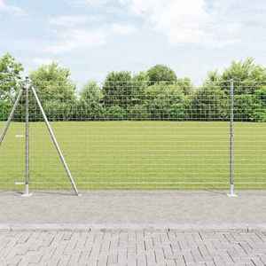 vidaXL Stâlp de gard. 26 pcs Argintiu 3.2 x 3.2 x 140 cm Oțel imagine