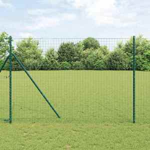 vidaXL Îngrădire cu stâlpi Verde 1.6 x 10 m Oțel imagine