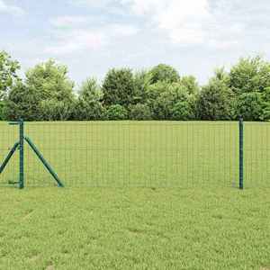 vidaXL Îngrădire cu stâlpi Verde 0.4 x 10 m Oțel imagine
