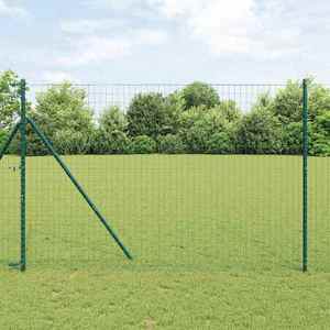 vidaXL Îngrădire cu stâlpi Verde 1.6 x 10 m Oțel imagine
