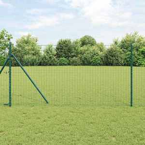 vidaXL Îngrădire cu stâlpi Verde 1.2 x 10 m Oțel imagine