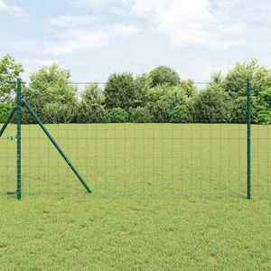 vidaXL Îngrădire cu stâlpi Verde 1.2 x 25 m Oțel imagine