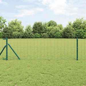 vidaXL Îngrădire cu stâlpi Verde 0.4 x 50 m Oțel imagine