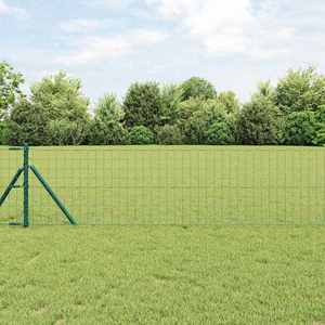 vidaXL Îngrădire cu stâlpi Verde 0.6 x 25 m Oțel imagine