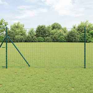 vidaXL Îngrădire cu stâlpi Verde 1.2 x 25 m Oțel imagine