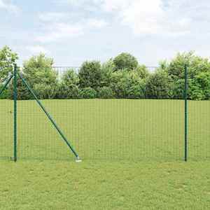 vidaXL Îngrădire cu stâlpi Verde 1.5 x 10 m Oțel imagine