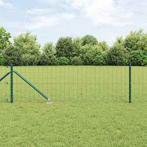 vidaXL Îngrădire cu stâlpi Verde 0.6 x 10 m Oțel imagine
