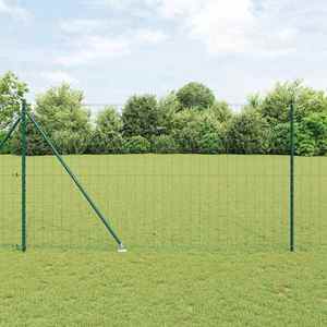 vidaXL Îngrădire cu stâlpi Verde 1.5 x 10 m Oțel imagine