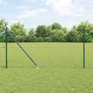vidaXL Îngrădire cu stâlpi Verde 1 x 25 m Oțel imagine