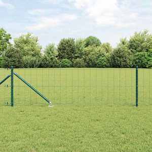 vidaXL Îngrădire cu stâlpi Verde 0.4 x 25 m Oțel imagine