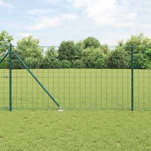 vidaXL Îngrădire cu stâlpi Verde 1 x 25 m Oțel imagine
