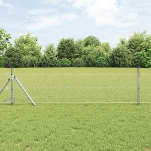 vidaXL Gard hexagonal Argintiu 0.4 x 10 m Oțel galvanizat imagine