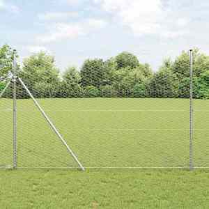 vidaXL Gard hexagonal Argintiu 1.6 x 25 m Oțel galvanizat imagine