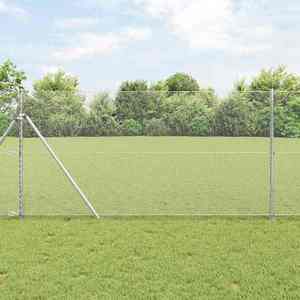 vidaXL Gard hexagonal Argintiu 1.4 x 100 m Oțel galvanizat imagine