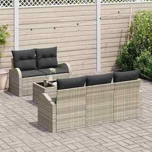 vidaXL Set de canapele pentru grădină 6 pcs Gri deschis și gri închis imagine
