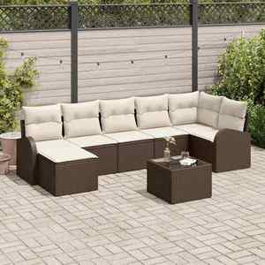 vidaXL Set de canapele pentru grădină 8 pcs Maro Rattan poli imagine