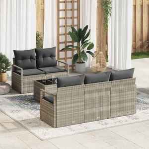 vidaXL Set de canapele pentru grădină 6 pcs Gri deschis și gri închis imagine