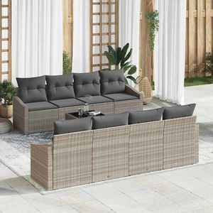 vidaXL Set de canapele pentru grădină 7 pcs Gri deschis și gri închis imagine