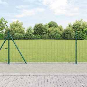 vidaXL Îngrădire cu stâlpi Verde 1 x 10 m Oțel imagine