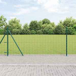 vidaXL Îngrădire cu stâlpi Verde 1 x 25 m Oțel imagine