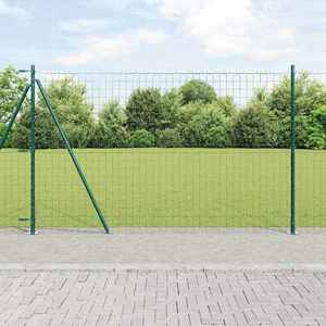 vidaXL Îngrădire cu stâlpi Verde 1.5 x 10 m Oțel imagine