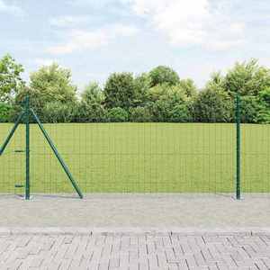 vidaXL Îngrădire cu stâlpi Verde 1 x 25 m Oțel imagine