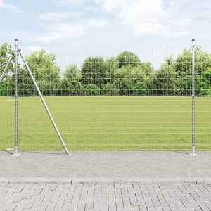 vidaXL Îngrădire cu stâlpi Argintiu 1.4 x 10 m Oțel imagine