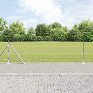 vidaXL Îngrădire cu stâlpi Argintiu 0.6 x 10 m Oțel imagine