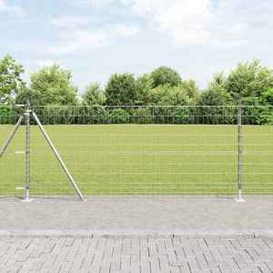 vidaXL Îngrădire cu stâlpi Argintiu 0.8 x 10 m Oțel imagine