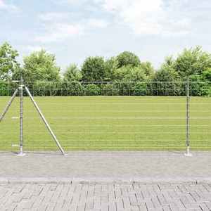 vidaXL Îngrădire cu stâlpi Argintiu 0.8 x 25 m Oțel imagine