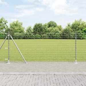 vidaXL Îngrădire cu stâlpi Argintiu 0.8 x 25 m Oțel imagine