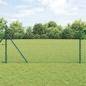 vidaXL Împrejmuire din plasă cu stâlpi Verde 1.2 x 25 m Oțel imagine
