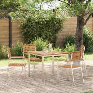 vidaXL Masă de dining pentru exterior Maro Lemn masiv de tec imagine