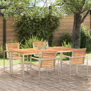 vidaXL Masă de dining pentru exterior Maro Lemn masiv de tec imagine