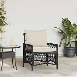 vidaXL Scaun pentru Grădină Negru 60 x 70 x 78cm poliratan imagine