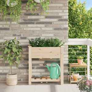 vidaXL Vază pentru Grădină Bej 71 x 37 x 76.5 cm Lemn de brad solid imagine