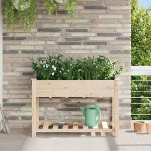 vidaXL Vază pentru Grădină Bej 115 x 59 x 76.5 cm Lemn de brad solid imagine