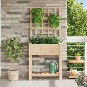 vidaXL Vază pentru Grădină Bej 71 x 38 x 152 cm Lemn de brad solid imagine