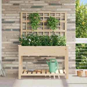 vidaXL Vază pentru Grădină Bej 115 x 60.5 x 153 cm Lemn de brad solid imagine