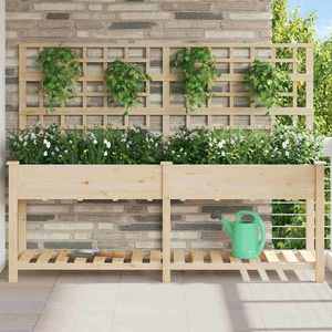 vidaXL Vază pentru Grădină cu raft Bej 203.5 x 54 x 152.5 cm imagine