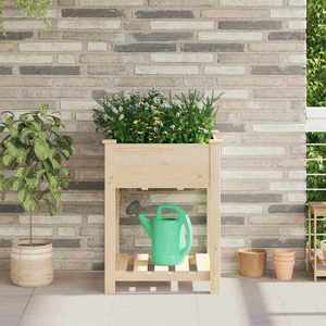 vidaXL Vază pentru Grădină Bej 60.5 x 60 x 76.5 cm Lemn de brad solid imagine