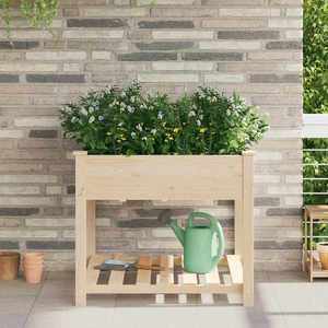 vidaXL Vază pentru Grădină Bej 90 x 90 x 76.5 cm Lemn de brad solid imagine